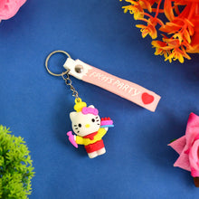 Cute Cartoon Silicone 3D Key Chain with Metal Hook & Strap (Pack of 1)